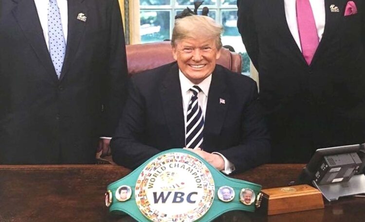 Donald Trump dan sabuk Dewan Tinju Dunia. (Boxing Scene)